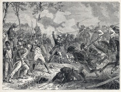 Prima coalizione: Lazare Nicolas Marguerite Carnot (1753-1823) durante la battaglia di Wattignies che oppone le truppe francesi all
