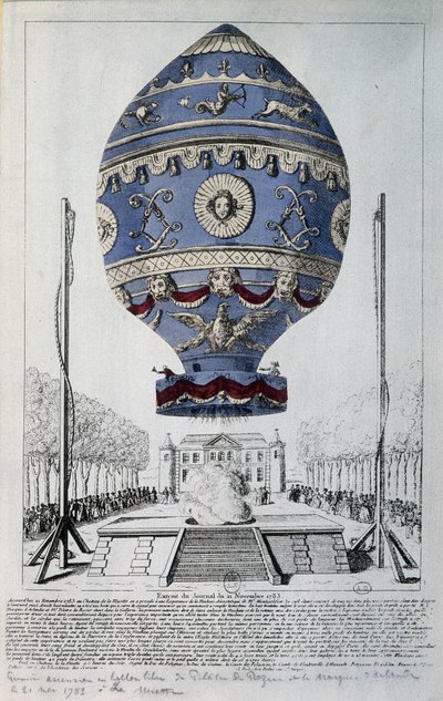 Primo volo umano di Pilâtre de Rozier il 21 novembre 1783 da French School