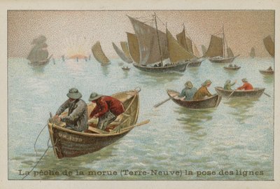 Pesca del merluzzo a Terranova - posa delle linee da French School