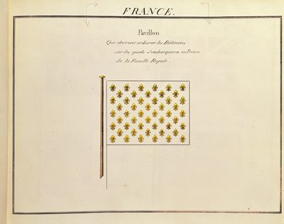 Bandiera di un principe della famiglia reale, da Pavillons des Puissances Maritimes da French School