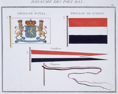 Bandiere del Regno dei Paesi Bassi, da un libro francese delle bandiere, c.1819 da French School