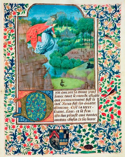 Fol.1 La Creazione del Mondo, da Traite de Medecine di Aldebrande de Florence, 1356 da French School