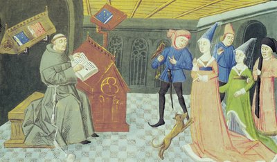 Fol.79r Carlo Marsuppini (d.1453) illustrazione da Controversia de Nobilitate di Buonaccorso da Montemagno da French School