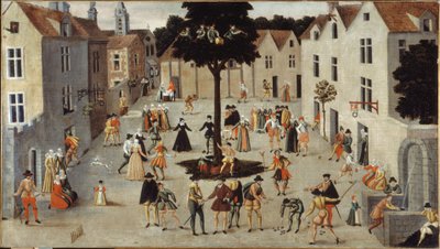 Festa popolare intorno a un albero, ca. 1560 da French School