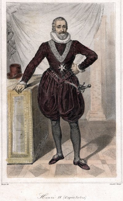 Ritratto di Enrico IV (1553 - 1610) con una spada da French School