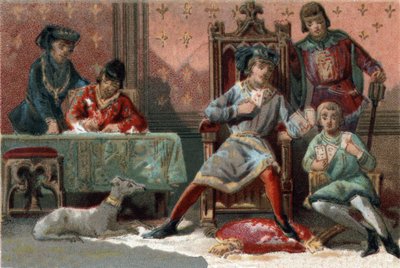 Per distrazione, il re di Francia Carlo VI (1368-1422) giocava a carte. da French School