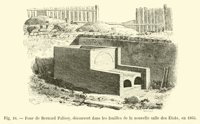Forno di Bernard Palissy, scoperto negli scavi della nuova sala degli Stati, nel 1865 da French School