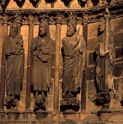 Quattro figure dalla facciata della cattedrale, c.1230-40 da French School