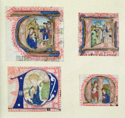 Quattro iniziali istoriate raffiguranti l