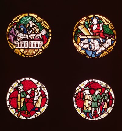 Quattro vetrate raffiguranti scene della Vita di Cristo, dalla Chapelle du Rosaire da French School