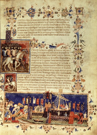 Fr 4274 fol.6 Partenza per le Crociate, 1352 da French School
