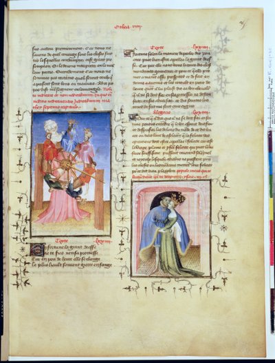 La Ruota della Fortuna e il Tradimento dei Piaceri Mondani, da LEpitre dOthea, acquisito da Jean de Berry c.1405 da French School