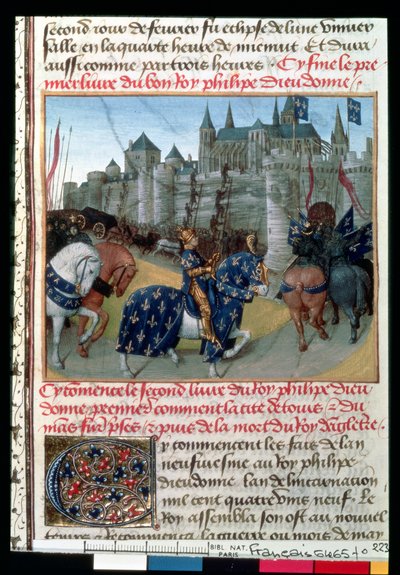 Presa di Tours da Filippo Augusto (1165-1223) Re di Francia nel 1202 da French School