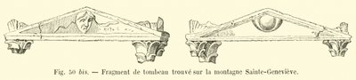 Frammento di tomba trovato sul monte Sainte-Geneviève da French School