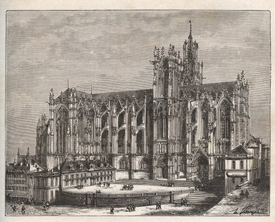 Francia, Lorena, Mosella (57), Metz: La cattedrale di Saint Etienne de Metz - incisione in "La France illustree: geographie, histoire, administration statistique" di V.-A. Malt-Brown. 1884 da French School