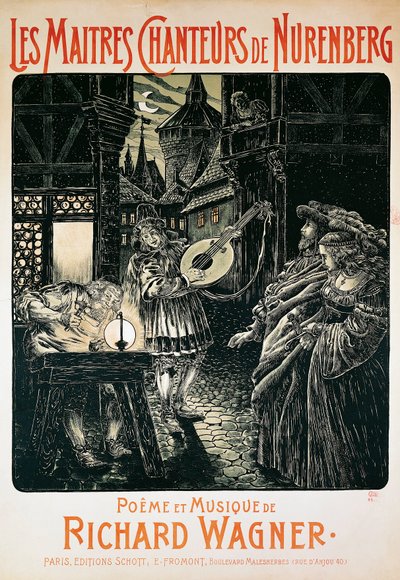 Francia, Parigi, Poster de I maestri cantori di Norimberga di Richard Wagner da French School