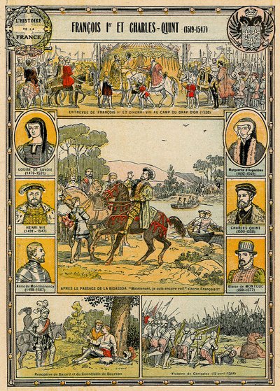 Francesco I di Francia e Carlo V, Sacro Romano Imperatore, illustrazione da 