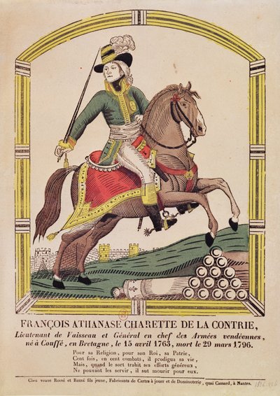 François Athanase Charette de la Contrie (1763-96), 1836 da French School