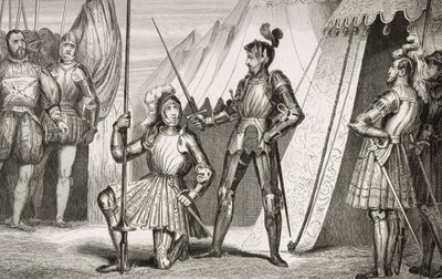 Francesco I nominato cavaliere dal Capitano Bayard dopo la Battaglia di Marignano, da 