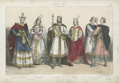 Re e regine franchi della dinastia carolingia da French School