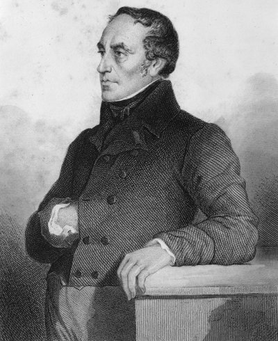 François Guizot (1787 - 1874), politico e storico francese - incisione in "Histoire de la vie politique et privée de Louis Philippe" da French School
