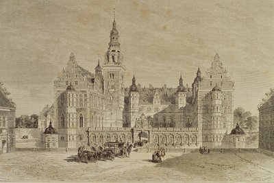 Castello di Frederiksborg, Hillerod, Danimarca, 1850, da Le Tour du Monde, pubblicato a Parigi, 1860 da French School