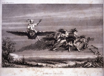 Libera muratoria: le corse di Diana. Incisione da 