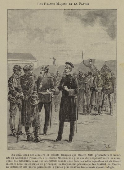 Massoni e patriottismo (incisione) da French School