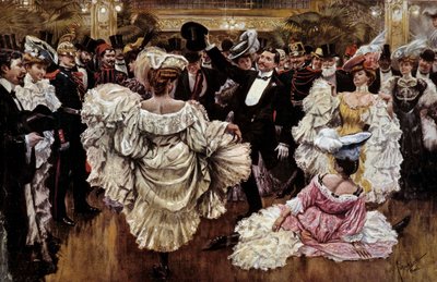 Danzatrici di cancan francese durante uno spettacolo in un cabaret, inizio del XX secolo da French School