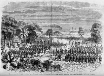 Colonie francesi (Senegal) 1865: Spedizione in Casamance. Battaglia di Guimbering, Cattura del villaggio, episodio dell