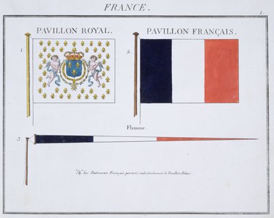 Bandiere francesi, da un libro francese delle bandiere, c.1819 da French School