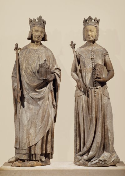 Il re francese Carlo V e Giovanna di Borbone (pietra) da French School