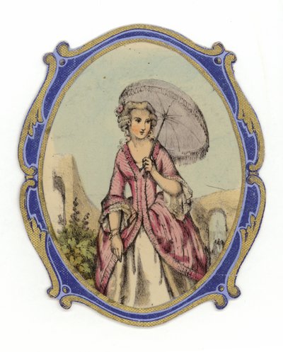 Signora francese con parasole da French School