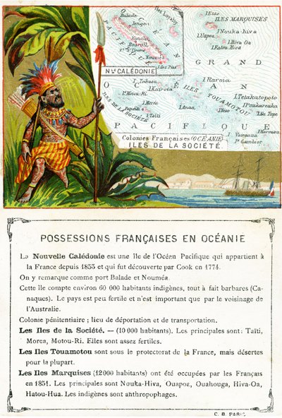 Possedimenti francesi in Oceania, c.1890 da French School