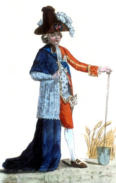 Rivoluzione francese: Un uomo che indossa parte del vestito... Scuola francese da French School