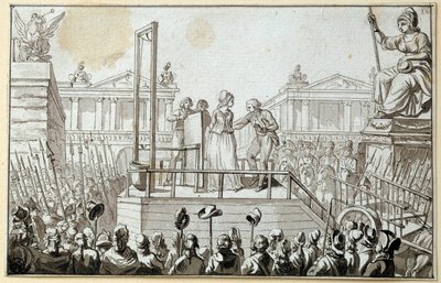 Rivoluzione Francese: Regina Maria Antonietta (1755-1793) sul patibolo nell