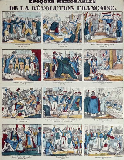 Rivoluzione francese: tavola che racconta i vari episodi della Rivoluzione francese fino al Primo Impero da French School