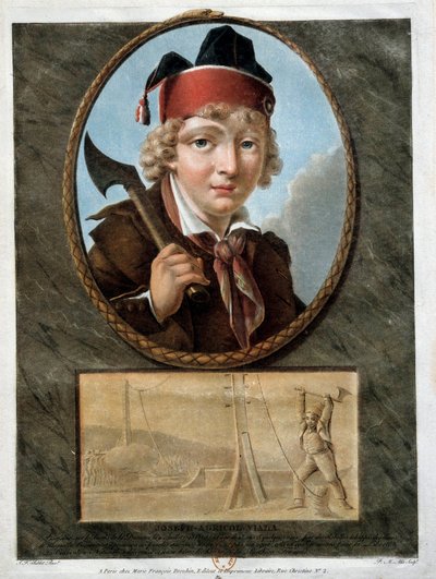 Rivoluzione francese: ritratto del giovane Joseph Agricol Viala da French School