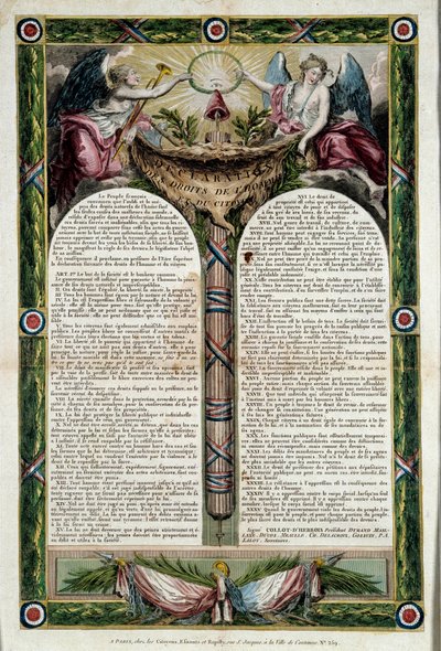 Rivoluzione Francese: manifesto della dichiarazione dei diritti dell