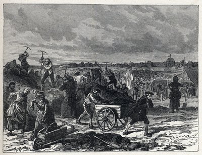 Rivoluzione francese: lavori del Campo di Marte a Parigi, per preparare la Festa della Federazione nel 1790 da French School
