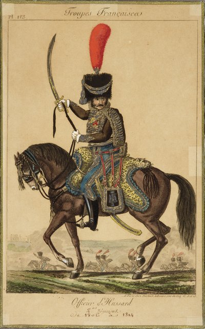 Truppe francesi: un ufficiale degli ussari, dal 1806 al 1814, pubblicato da Martinet Libraire, Parigi da French School