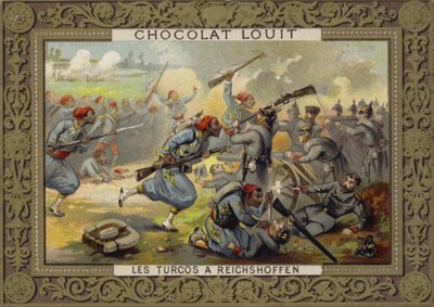 Turcos francesi (truppe coloniali) alla Battaglia di Reichshoffen, Guerra Franco-Prussiana, 1870 da French School