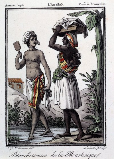 Colonie francesi: imbianchini della Martinica nelle Indie Occidentali. Incisione del 1805 da French School