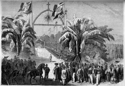 Colonizzazione francese: Prima Messa Cattolica celebrata a Saigon, Cocincina da French School
