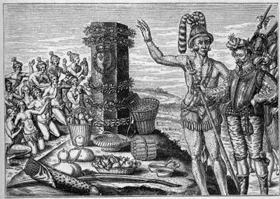 Colonia francese in America: i Floridiani amano la colonna commemorativa eretta da René de Laudonnière in memoria degli attacchi spagnoli alle colonie protestanti francesi nel 1564. Da un
