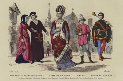 Costumi francesi del XIII secolo da French School