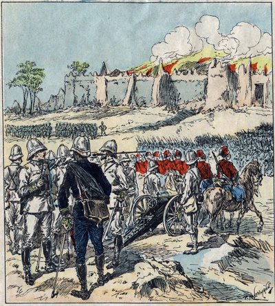 Spedizione francese in Dahomey (attuale Benin). Il generale Dodds forma le sue colonne d