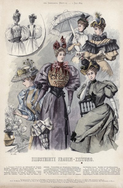 Tavola di moda francese, fine XIX secolo da French School