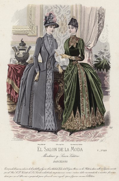 Tavola di moda francese, fine XIX secolo da French School