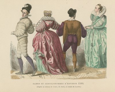 Signore e signori francesi del 1584 da French School